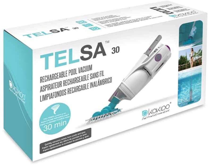 Telsa 30 Aspirateur de Piscine électrique télescopique Rechargeable